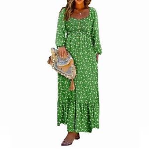 Green Floral Maxi Dress size small